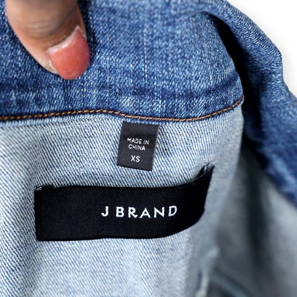 J Brand Harlow Shrunken Blue Denim Jacket XS NWOT - Picture 4 of 9